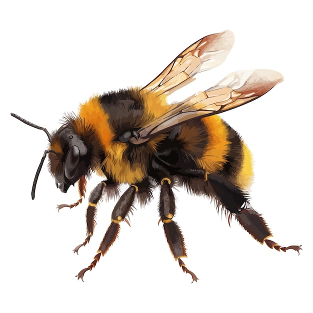 un'ape con un corpo giallo e nero e uno sfondo bianco e nero