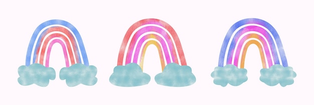Un arcobaleno con uno sfondo bianco