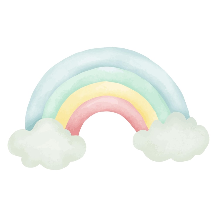 Vettore un arcobaleno è disegnato su uno sfondo bianco