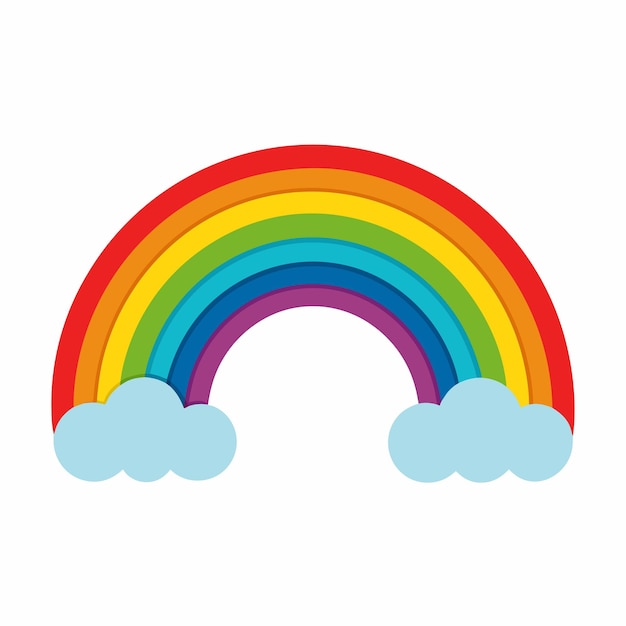 Un arcobaleno su un cielo innevato Disegno vettoriale