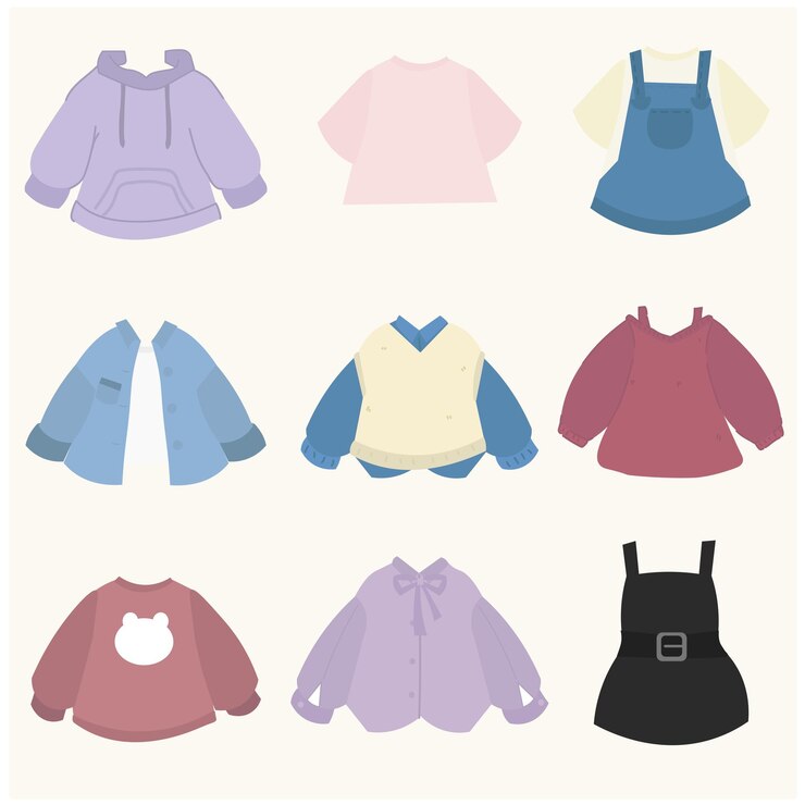 un assortimento di per ragazzi e ragazze nello stile di pastelhued