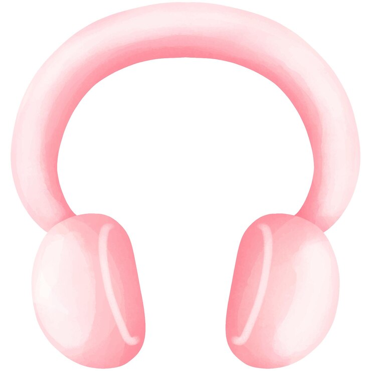 Vettore un auricolare rosa e rosa che è rosa e ha una fascia rosa su di esso