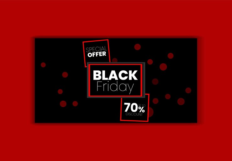 Vettore un banner nero con uno sfondo nero che dice vendita del venerdì nero