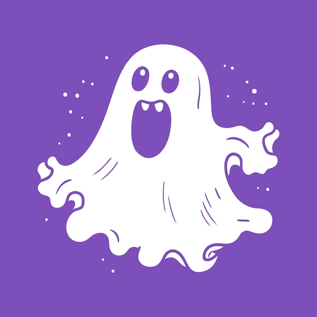 Un bel fantasma di Halloween disegnato a mano.