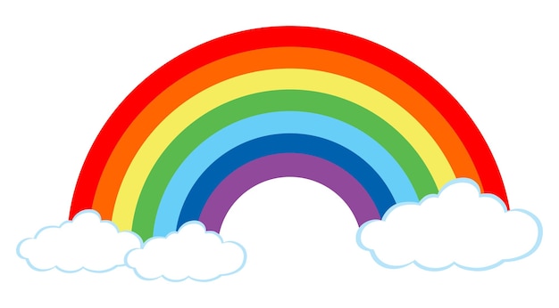 Un bellissimo arcobaleno su uno sfondo bianco
