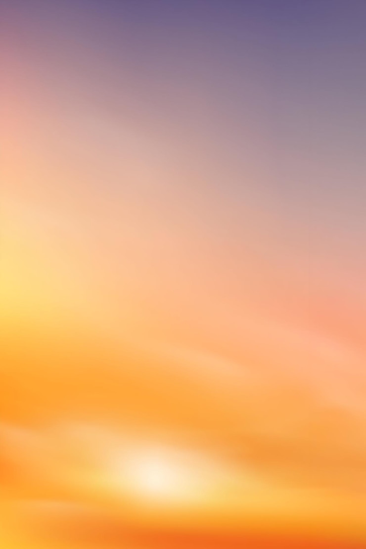 Vettore un bellissimo tramonto con colori arancione dorato e viola