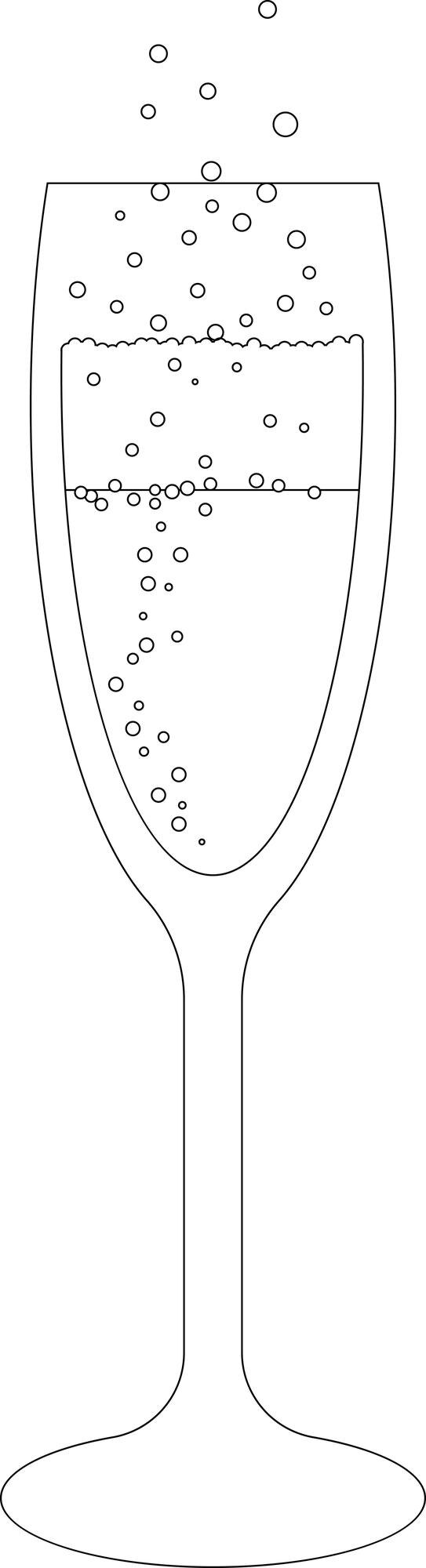 Vettore un bicchiere di champagne illustrazione vettoriale del contorno
