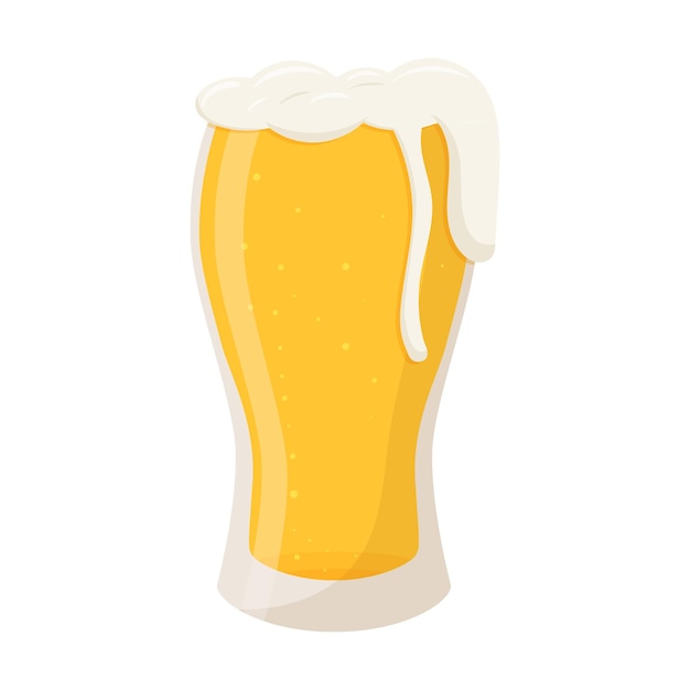 Un bicchiere di vetro trasparente pieno di birra giallo chiaro Una bevanda a bassa gradazione alcolica