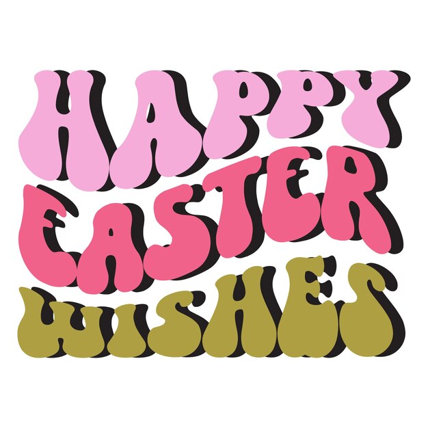 Un biglietto di auguri di buona pasqua rosa e giallo con le parole auguri di buona pasqua.