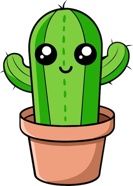 un cactus con una faccia sorpresa e un sorriso su di esso