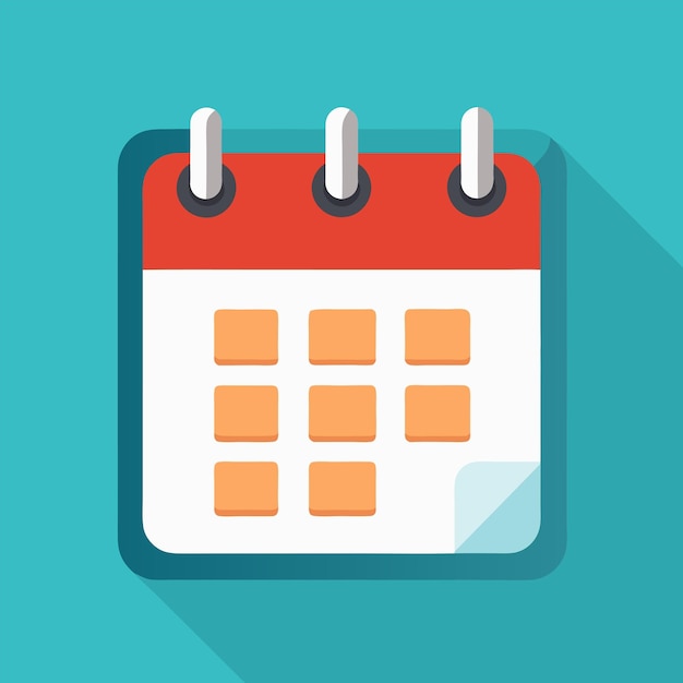 un calendario con un bordo rosso e bianco e uno sfondo blu con un confine rosso