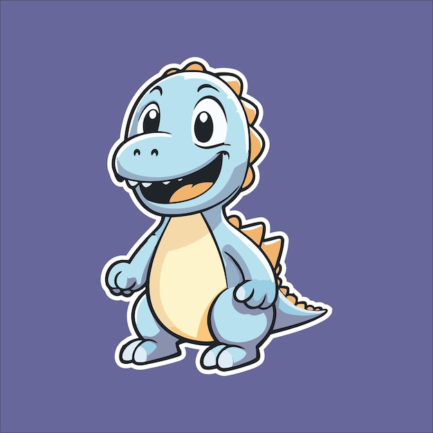 Un carino adesivo di dinosauro vettoriale.