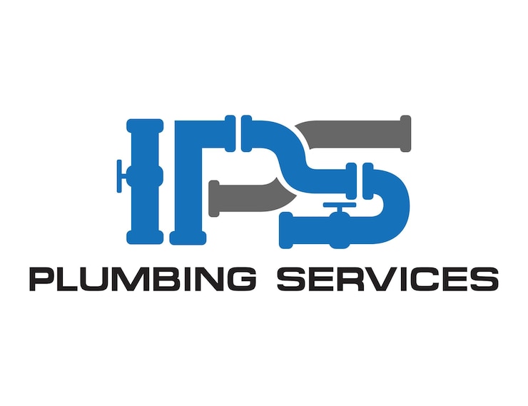 Vettore un cartello blu e bianco che dice il logo del servizio idraulico ips