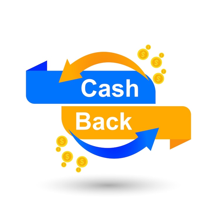 Vettore un cartello che dice "cash back back to the top"