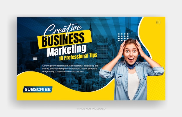 Un cartellone pubblicitario per una società di marketing che dice marketing aziendale creativo.
