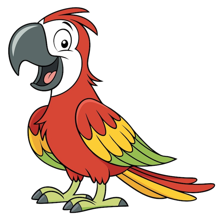 Vettore un cartone animato del vettore pappagallo disegno