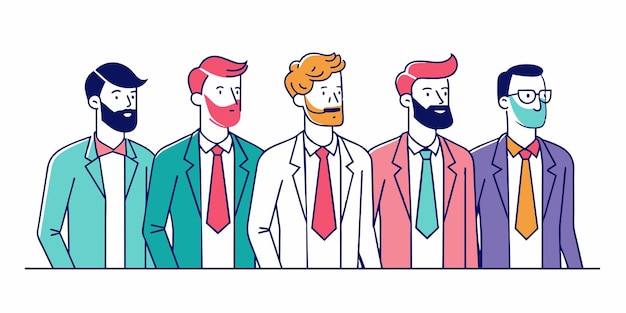 un cartone animato di tre uomini in abiti e cravatte