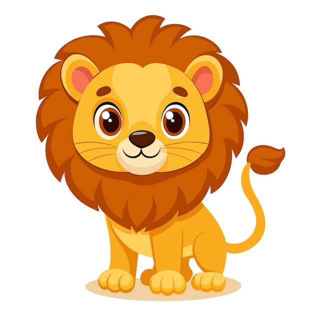 un cartone animato di un leone con uno sfondo bianco