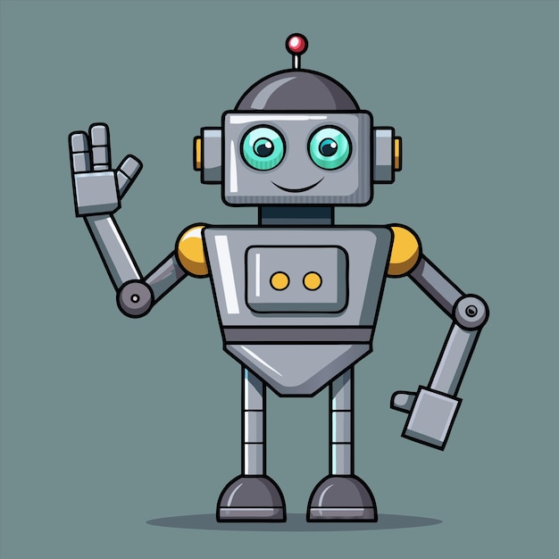 un cartone animato di un robot con le parole robot su di esso