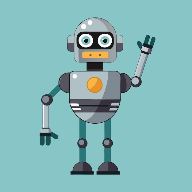 un cartone animato di un robot con le parole robot su di esso
