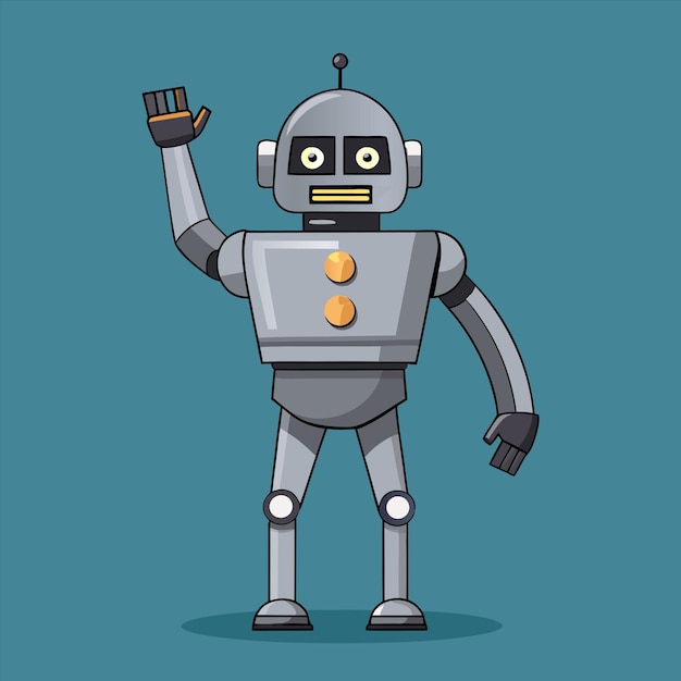 un cartone animato di un robot con una medaglia d'oro sulla testa