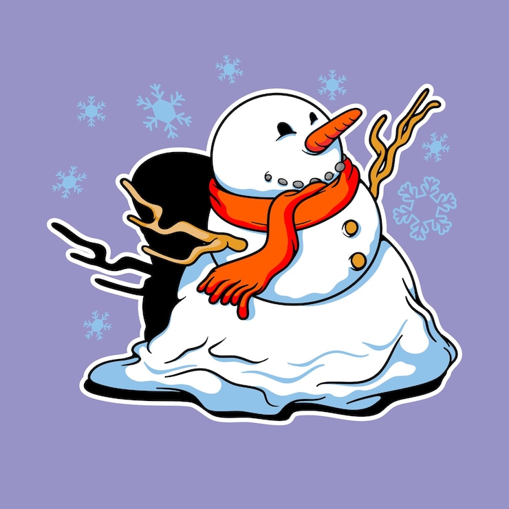 un cartone animato di un uomo di neve
