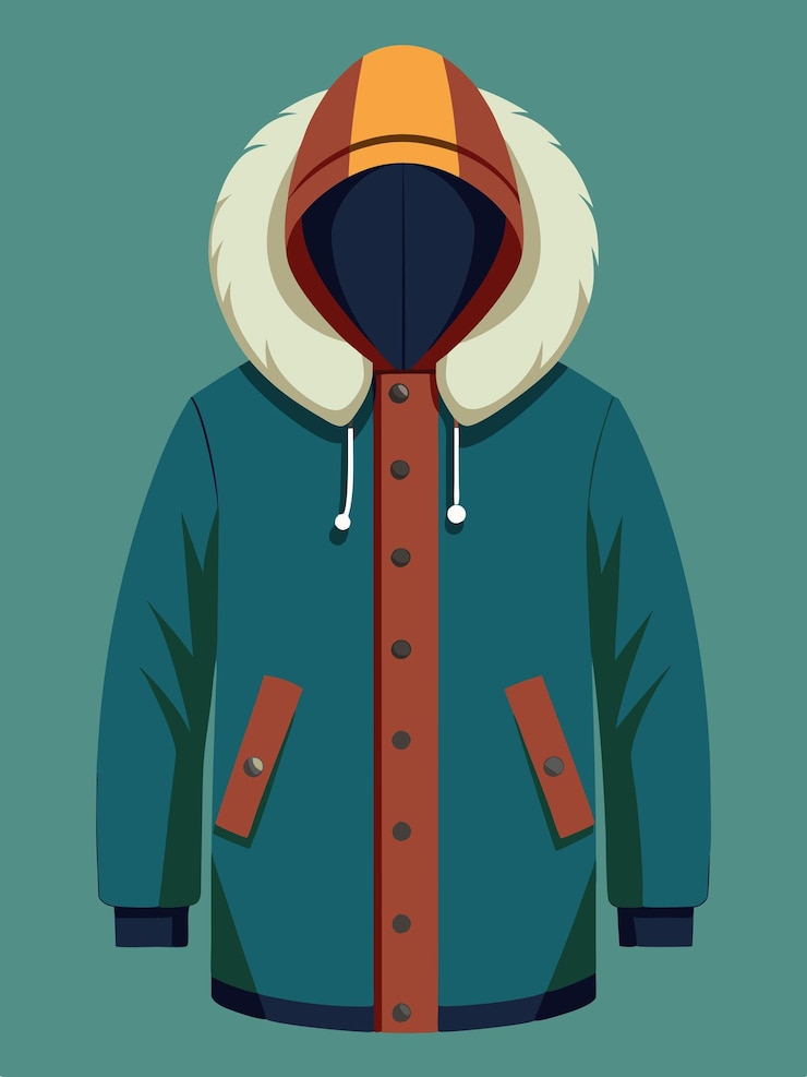 Vettore un cartone animato di una persona che indossa una giacca con un cappuccio che dice quote snowman quote