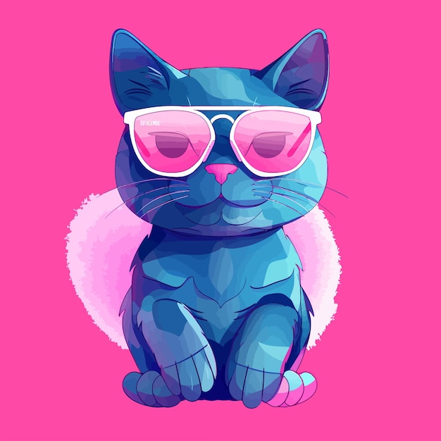 Un cartone animato divertente gatto icona mascotte illustrazione vettoriale carattere animale concept design