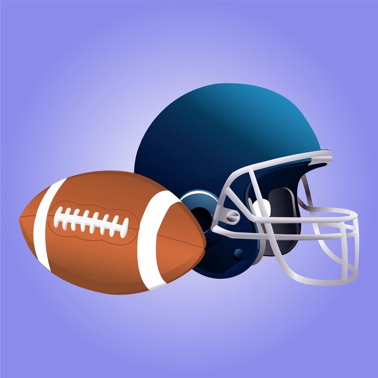 Un casco da football e un casco con sopra la parola football