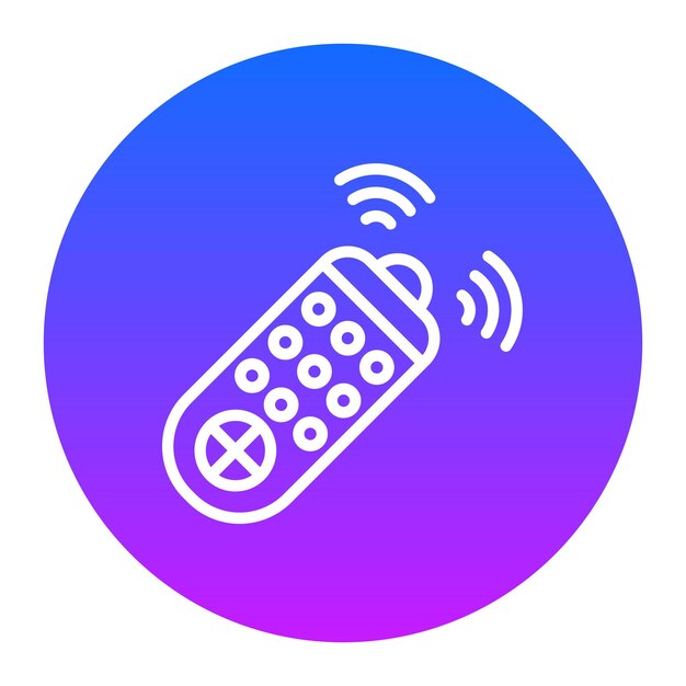 un cerchio blu e rosa con un telecomando dentro