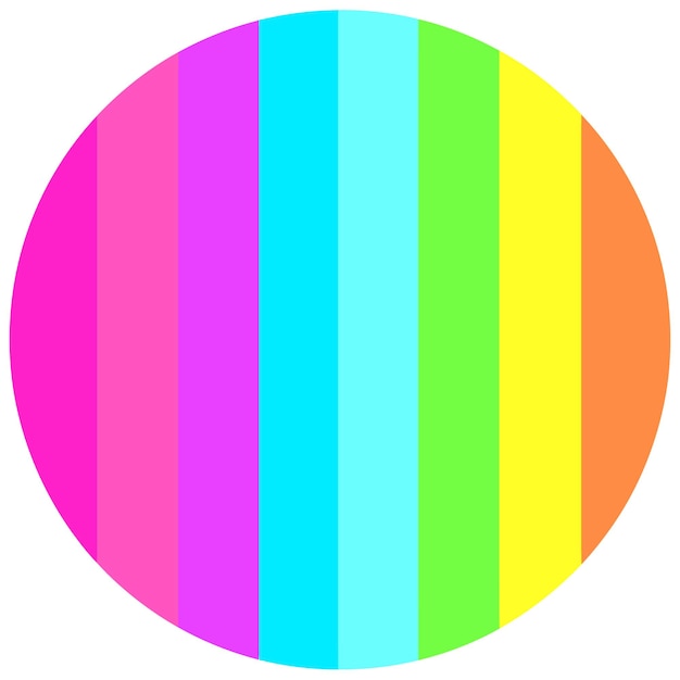 Un cerchio con strisce arcobaleno pastello una semplice illustrazione piatta nello stile
