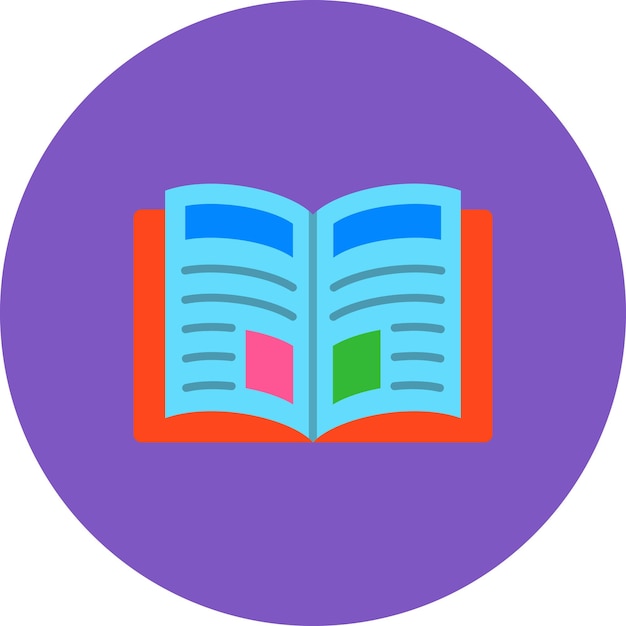 un cerchio viola con uno sfondo viola con un'immagine di un libro con il testo la parola su di esso