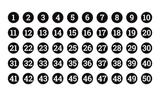 un certo numero di cerchi neri con il numero 40 su di loro