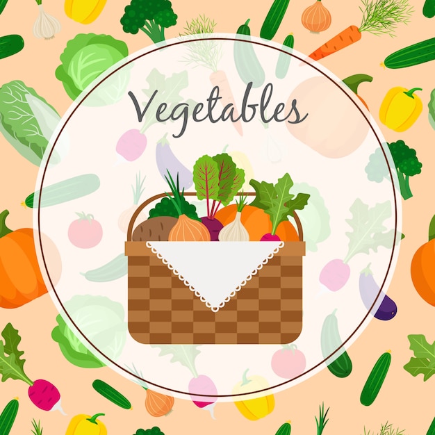 Un cesto pieno di verdure fresche
