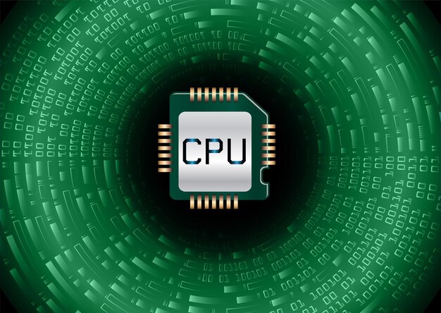 Un circuito stampato verde con sopra la parola cpu