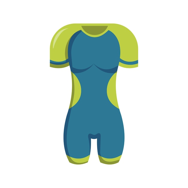 Un costume da bagno sportivo blu e verde per la spiaggia e la piscina Illustrazione vettoriale