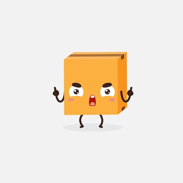 Un cubo arancione cartone animato con una faccia che dice "sono pazzo"