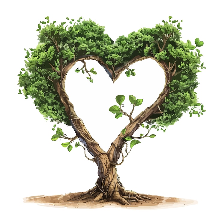 Vettore un cuore con la parola amore dentro