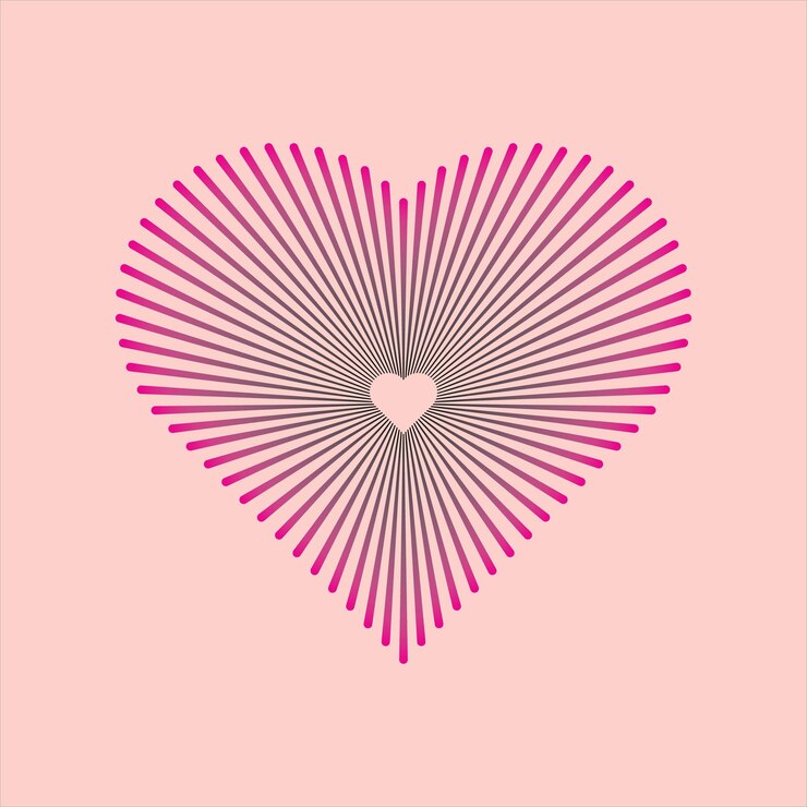Vettore un cuore con un cuore che dice " cuore " su uno sfondo rosa