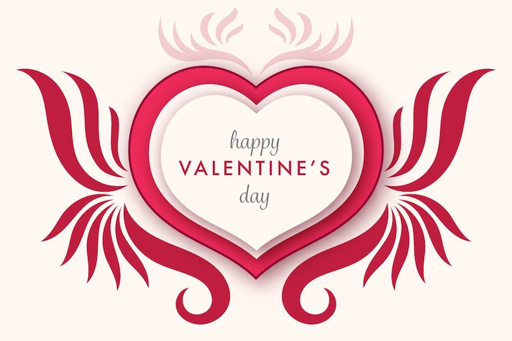 Vettore un cuore stilizzato con delicate ali perfetto per il giorno di san valentino disegni concetti romantici o elementi decorativi