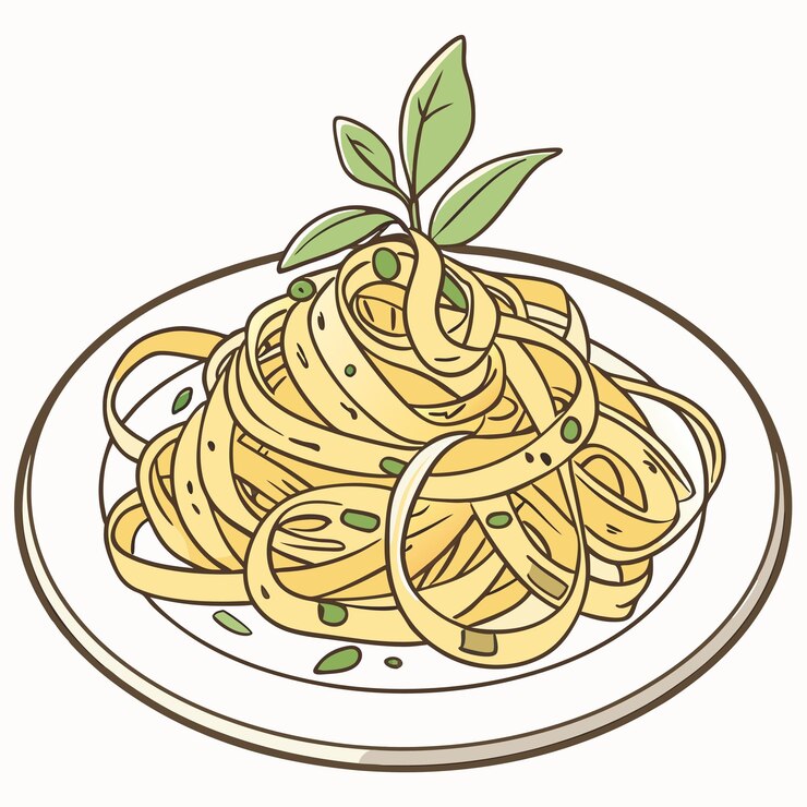 Vettore un delizioso piatto di pasta