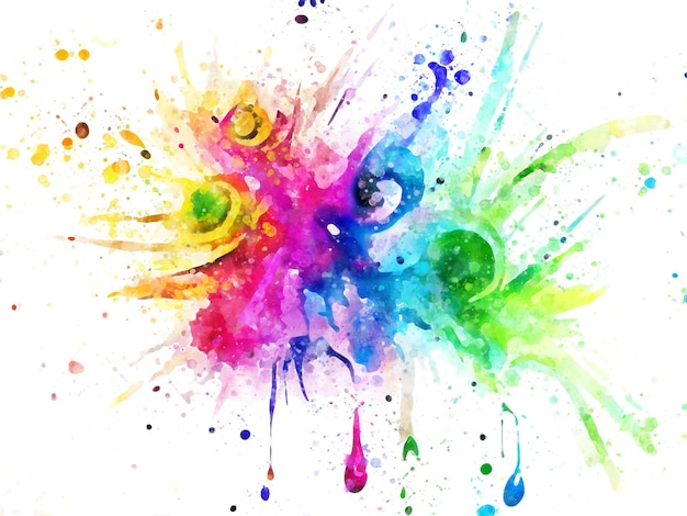 Un dipinto ad acquerello colorato di una spruzzata colorata con la parola "acquerello" su di esso.