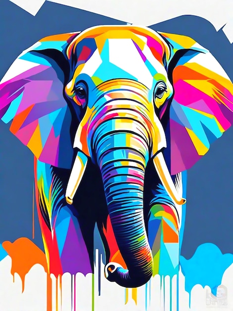 Un dipinto colorato di elefante