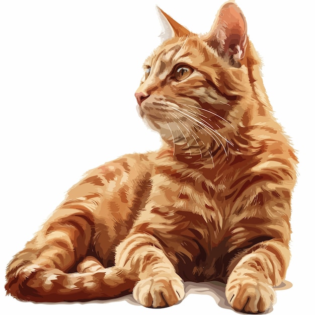 un dipinto di un gatto con una coda gialla