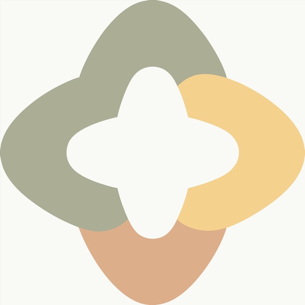 un disegno colorato con un fiore bianco e un cerchio giallo