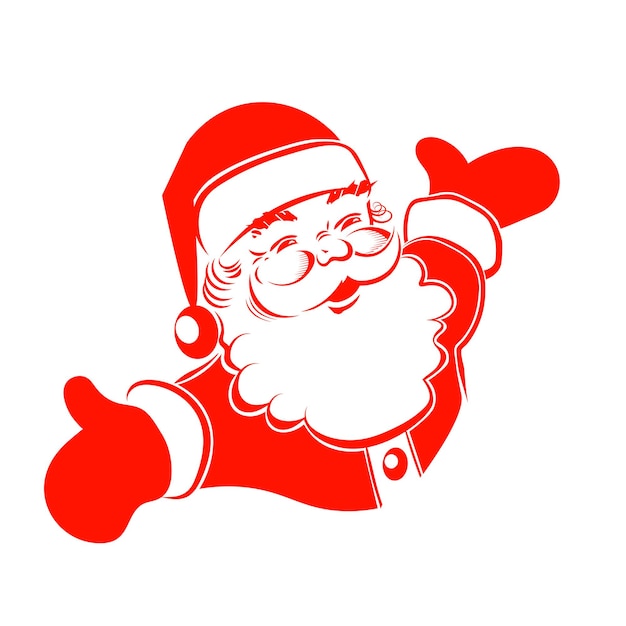 Un disegno delle mani di Babbo Natale è allevato in diverse direzioni