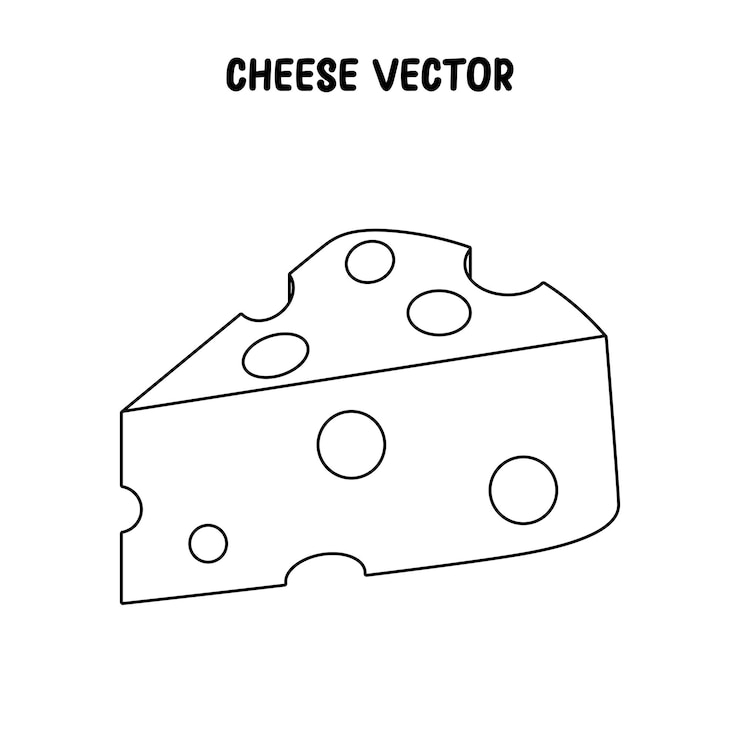 Vettore un disegno di formaggio che dice formaggio