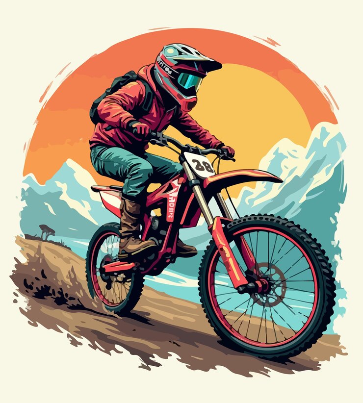 un disegno di maglietta di una persona su una bicicletta con il numero 1 su di essa