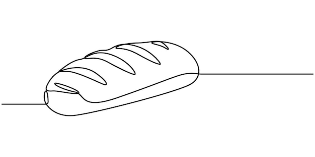 Un disegno di pane a una linea Un disegno a una linea continua di pane a lungo Un semplice disegno a linea nera