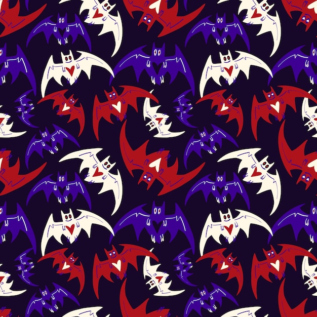 Un disegno di pipistrelli con dei cuori